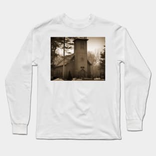 Little Brown Church In Sepia Long Sleeve T-Shirt